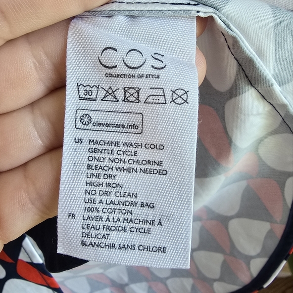 COS, New, Red White Navy Oversized Printed Poplin Shirt Shift Dress, Size 8 - Picture 15 of 16